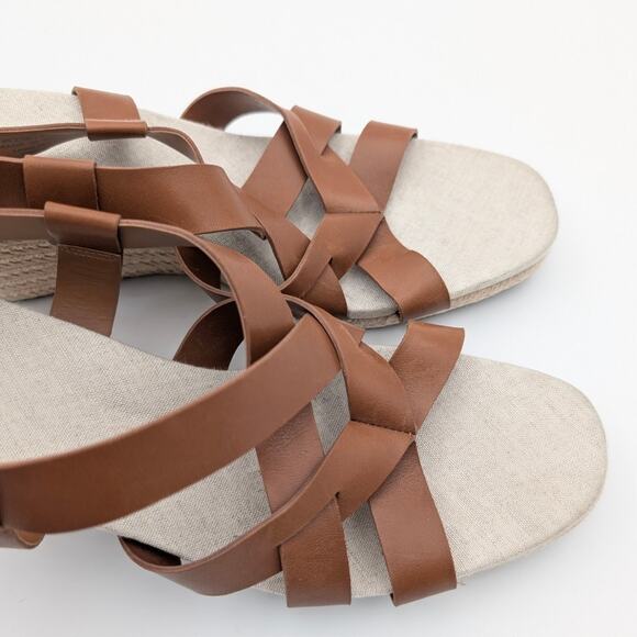 Cole Haan Crystal Slingback Espadrille Wedge Sandal Women's Brown Size US10B - Picture 11 of 11